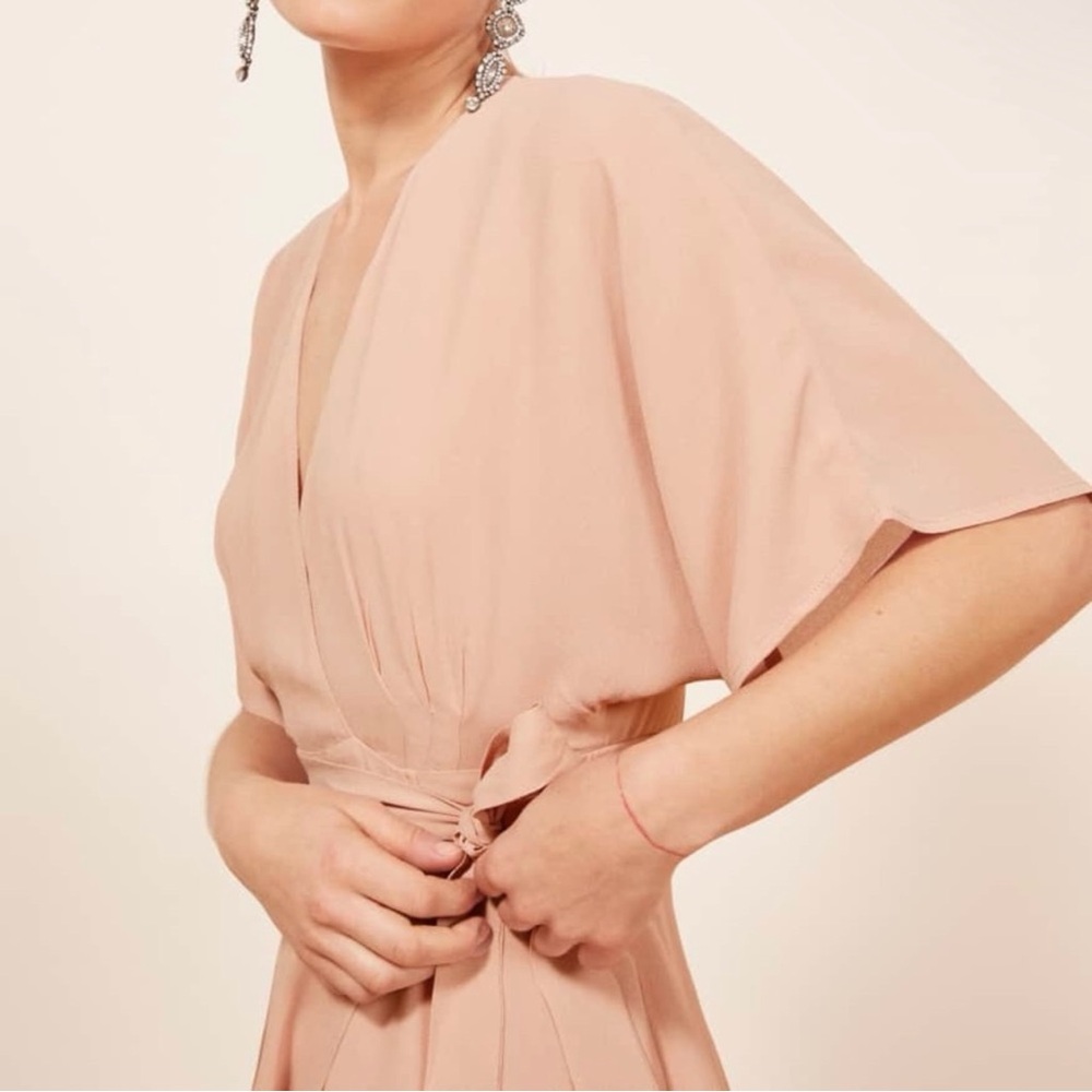 Reformation Winslow Wrap Blush/Nude/Cream Maxi Dress - Picture 2 of 12